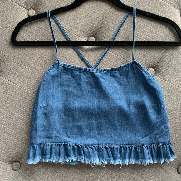 Denim Crop Top - Picture 1 of 2
